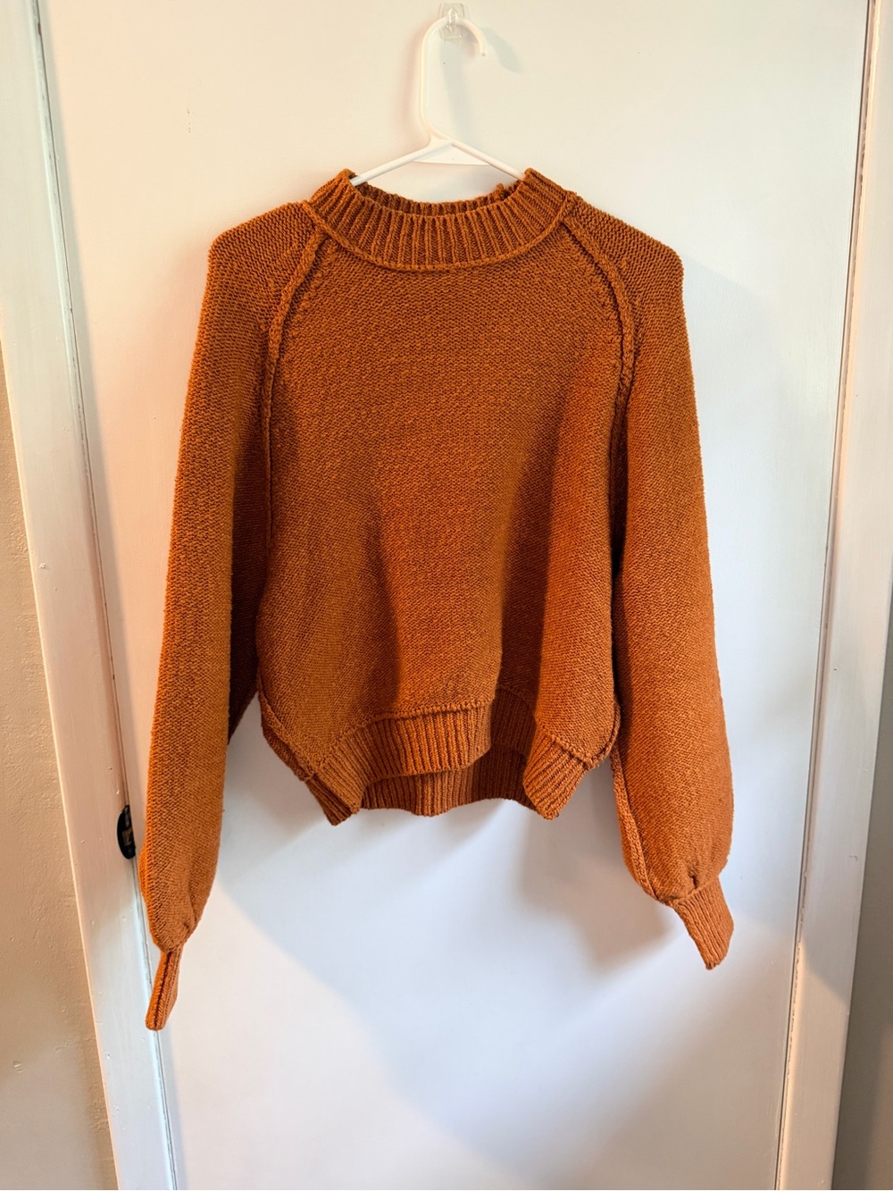 Free People Cozy Rust Crew Neck Sweater